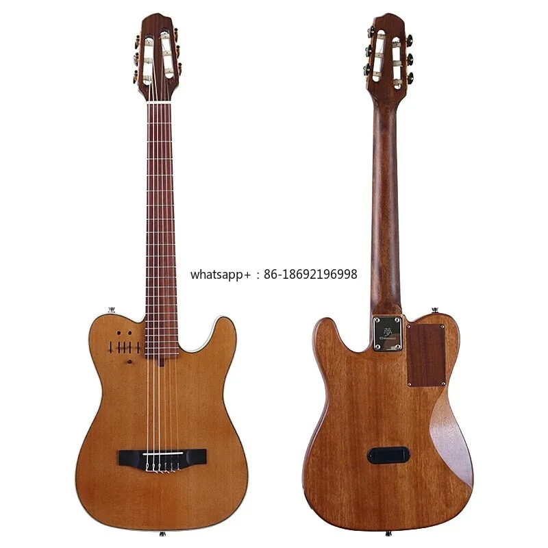 39-Zoll Handgefertigte Silent-E-Gitarre 39-Zoll Klassische Silent-Gitarre, Outdoor-Spiel Professionelle E-Gitarre Matt