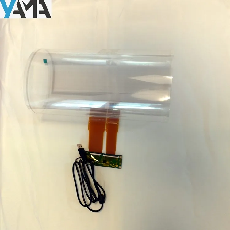 Layar LCD Sentuh Interaktif Multisentuh Bulat TFL Touch See Through dengan Film Foil Sentuh PCAP