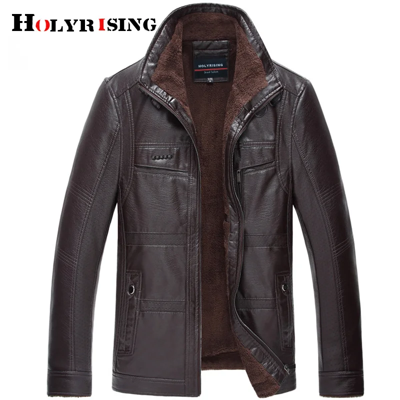 jaqueta de couro masculino Leather Jacket Men Coats High Quality PU Outerwear Business Winter Faux Fur Male 18969-5