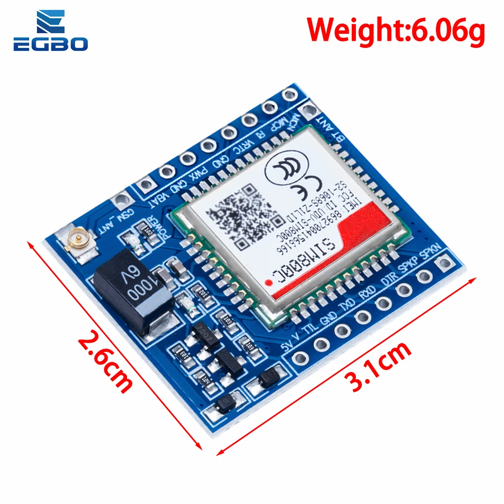 SIM800C GSM GPRS وحدة 5 فولت/3.3 فولت TTL مجلس التنمية IPEX مع بلوتوث و TTS لاردوينو STM32 C51 لاردوينو