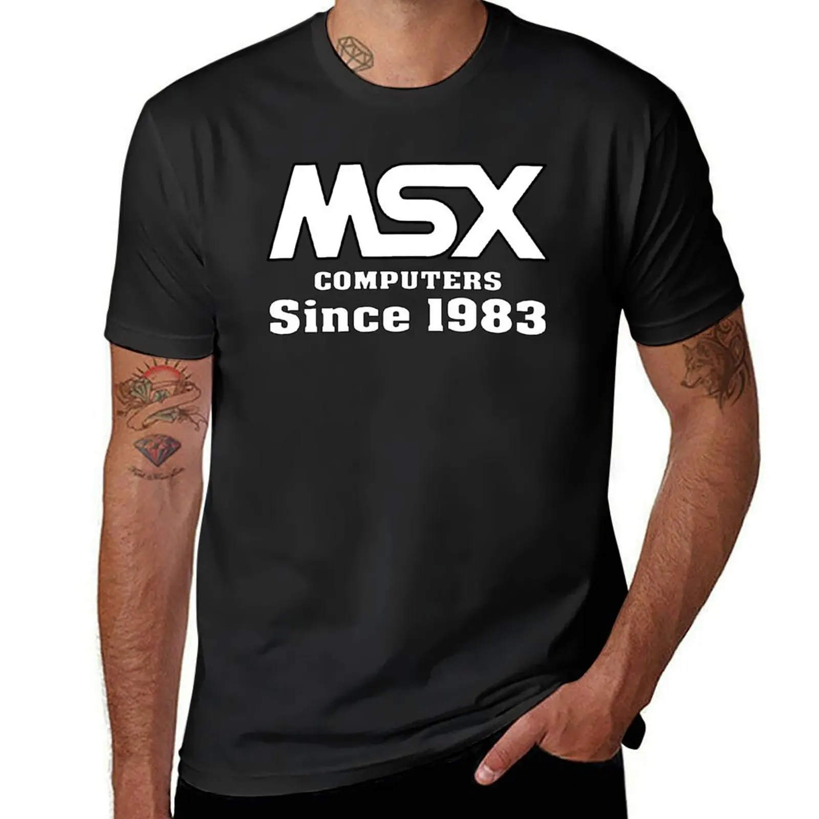 

MSX computer since 1983 T-Shirt sports fans hippie clothes blacks mens workout shirts