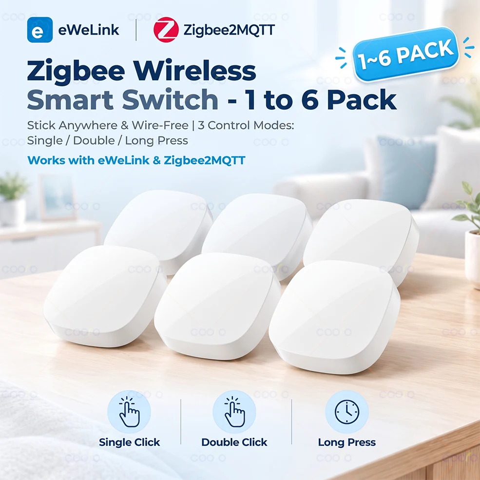 New ZigBee Smart Push Button Switch Wireless Scene Switch Home Automation Trigger Controller Linkage Remote Support eWeLink Z2M