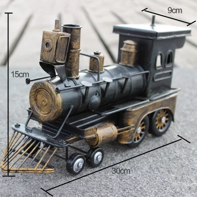 Motor de vapor de hierro vintage americano, modelo de tren HC001, colección para adultos, exhibición, regalo de cumpleaños y Navidad