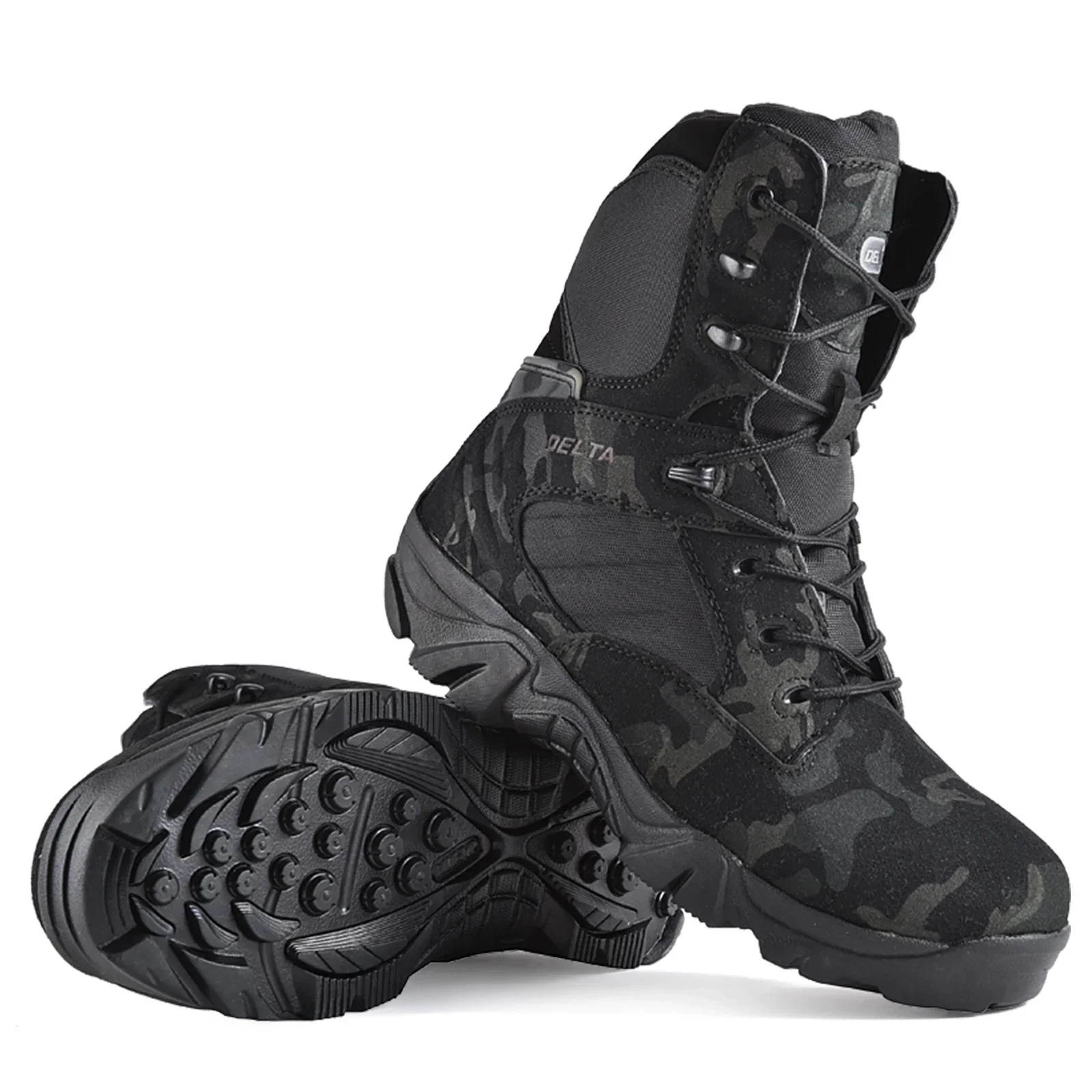 Botas tácticas de invierno de cuero para hombre - desierto resistente