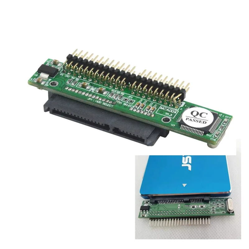 1PCS SATA to IDE アダプター、2.5 インチシリアル ATA HDD ハードディスクドライブまたは SSD を 44 ピンオス PATA ポート (パラレルタイプ) に変換します。