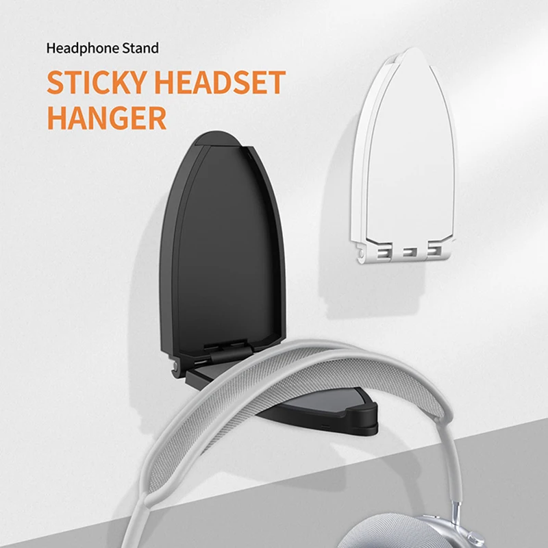 Headphone Holder Universal Wall Mount Stand Headset Display Rack Under Desk Hanger Hook Earphone Hanger Holder Storage Bracket