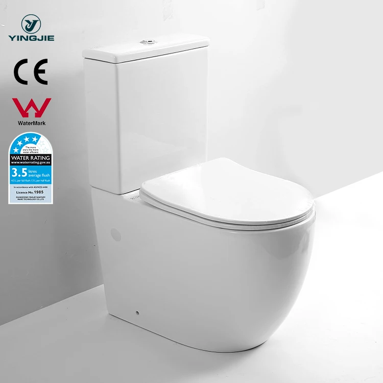 

Австралийский WaterMark CE P-trap Керамический унитаз без оправы для ванной комнаты из двух частей для туалета высокой четкости