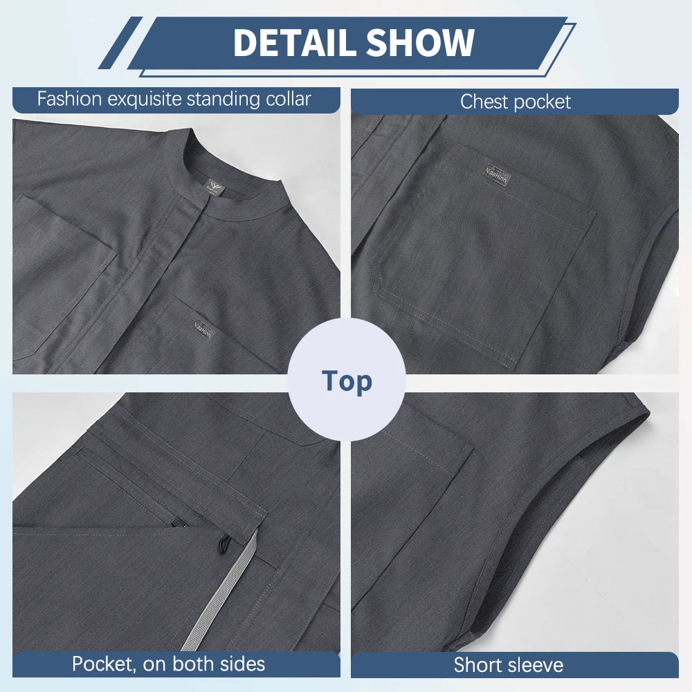 Combinaison de gommage médical pour femmes, body d'infirmière, salopette de poche, animalerie, vêtements d'allaitement, vêtements de travail pour salle d'opération, uniforme de travail de beauté