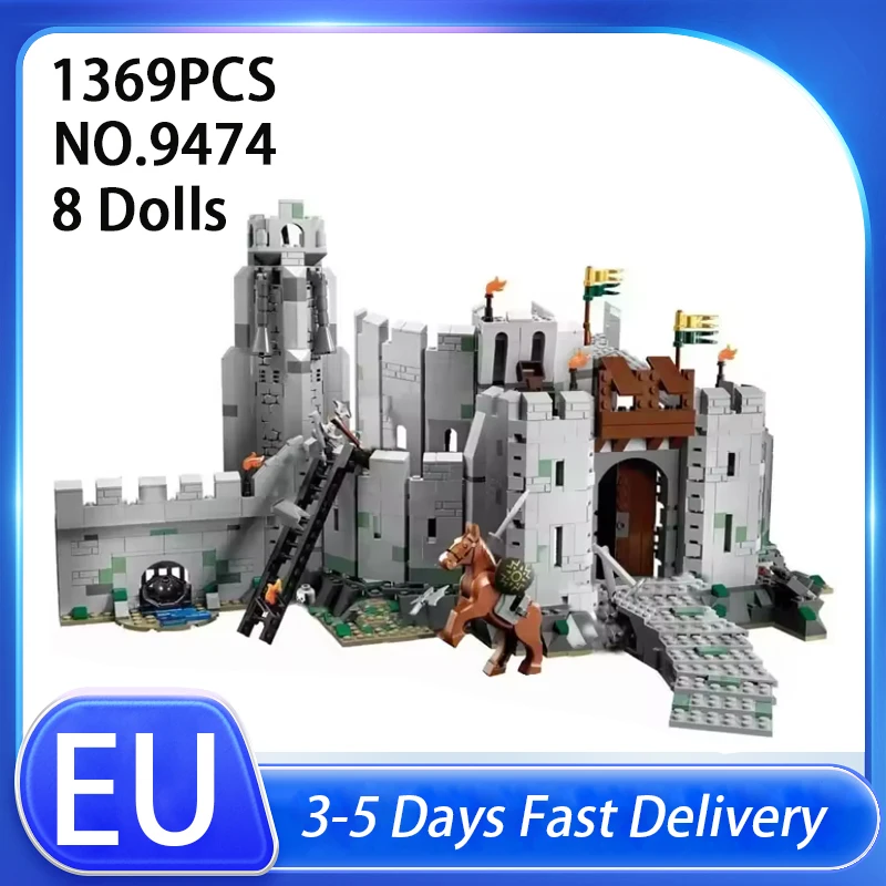 1368 pièces Blocs de construction La Bataille de Helm's Deep, compatibles avec les briques 9474, jouets modèles pour enfants, ensemble cadeau d'anniversaire