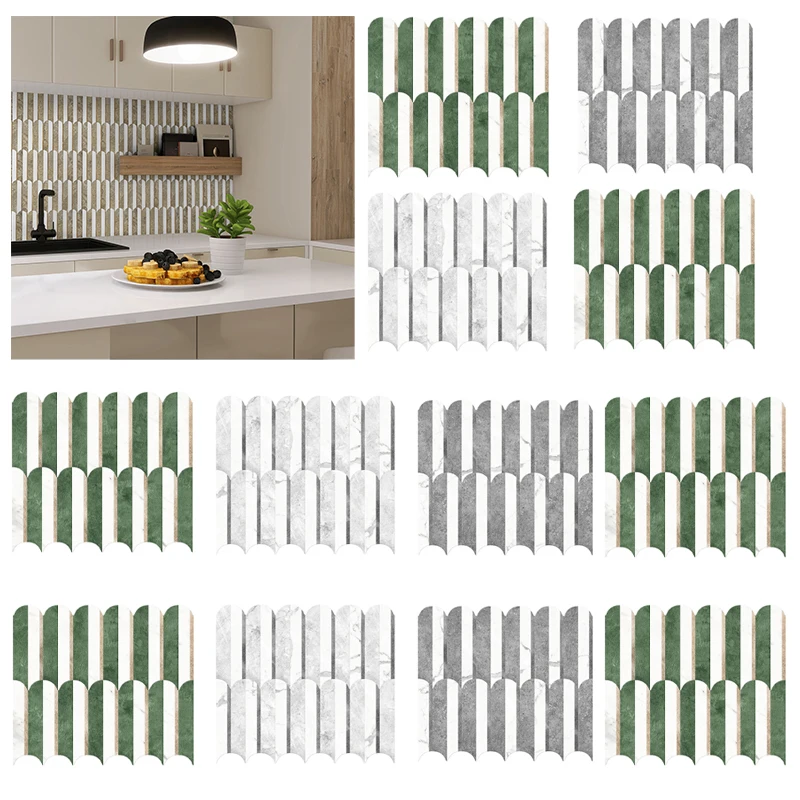 5/10pcs 3D Self Adhesive Waterproof Peel and Stick Wall Tile Stickers Panels Wallpaper Sticker For Bathroom Fireplace Decorative