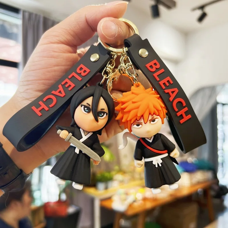 Cute Doll Keyring Anime Bleach Car Key Chain Keychain for Bag Charm Kurosaki Ichigo Abarai Renji Keychains Women Men Friends Y2K