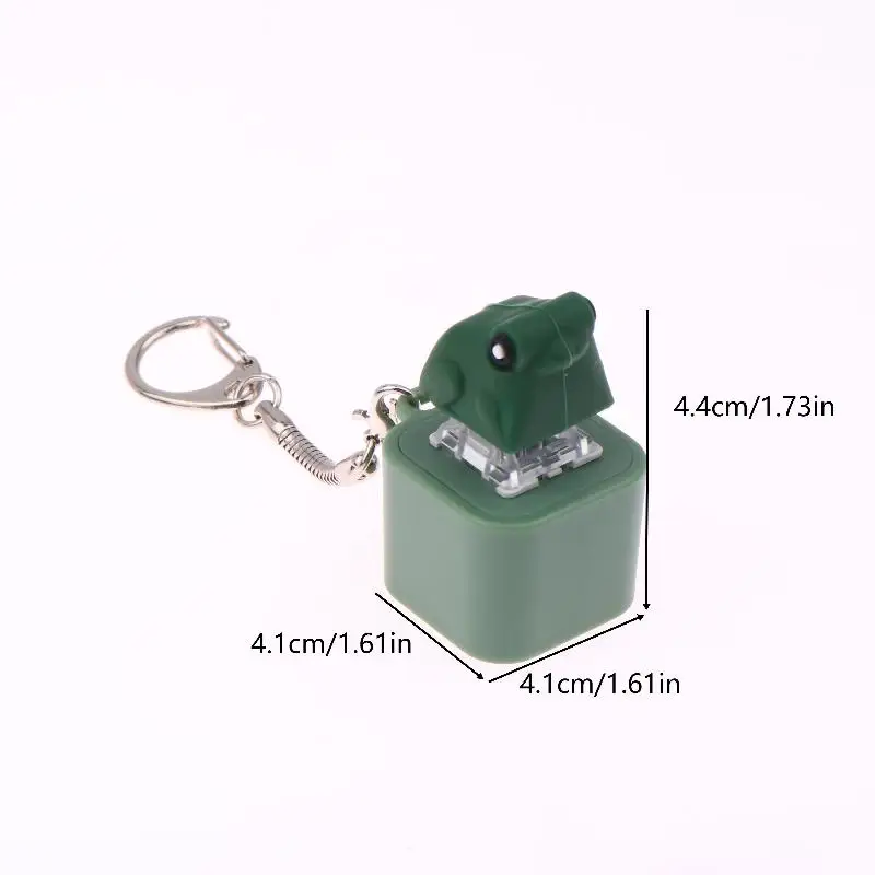 1/2 قطعة سلسلة المفاتيح الإبداعية صانع ضوضاء الضفدع ، ضوء LED ، لعبة تململ تخفيض التوتر ، مصدر طاقة لوحة المفاتيح