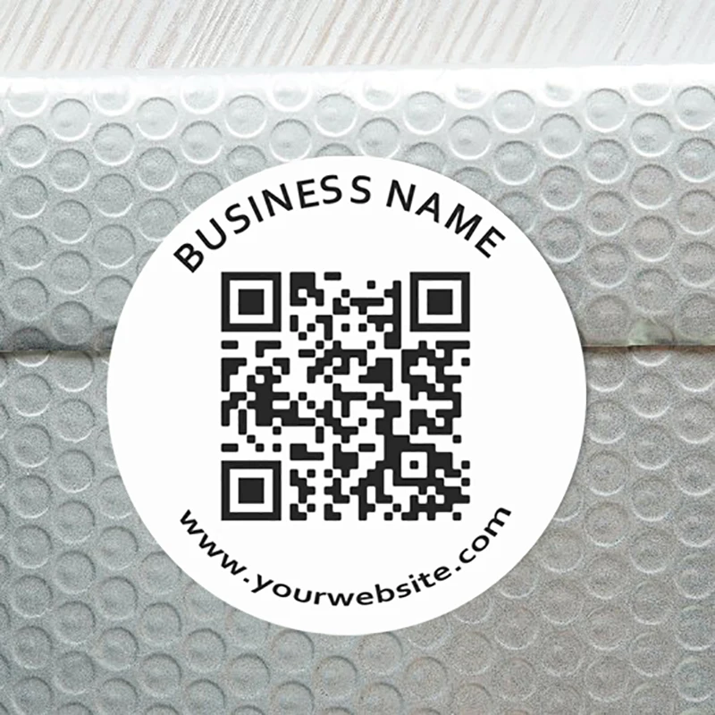 48 قطعة من ملصقات رمز الاستجابة السريعة لشعار موقع المؤسسة القابلة للتخصيص - تصميم مربع/دائري مع دعم لاصق وتغليف الهدايا