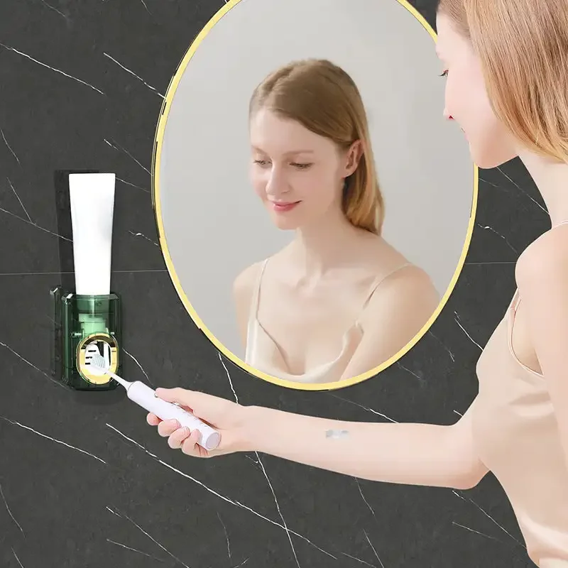 Light Luxury Toothpaste Squeezer Automatic toothpaste extruder Hole-less toothpaste extruder Toothbrush holder
