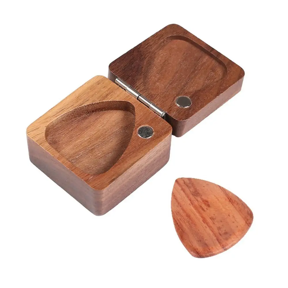 

Gift Wooden Guitar Pick Box 1/3pcs Picks Can Hold Many Bass Accessories Square Portable Picks Storage Case Musician