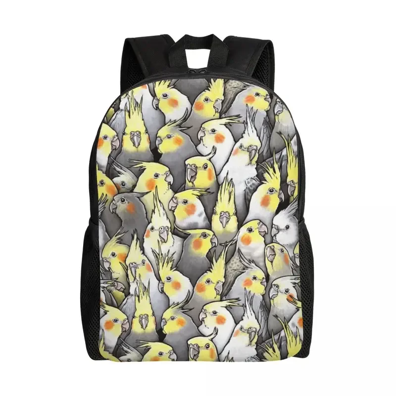 Funny cockatiels galore laptop backpack men women casual bookbag for school college student parrot birds bags