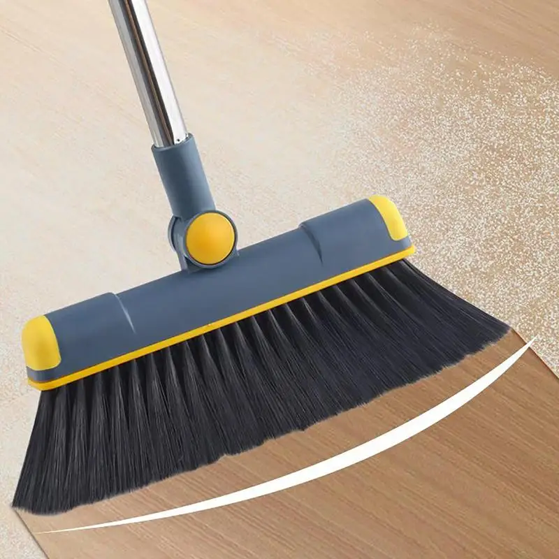 

Rotational Broom Set With Dustpan Flexible Cleaning Brush Multi Use Long Handheld Broomstick And Dustpan For Home Office