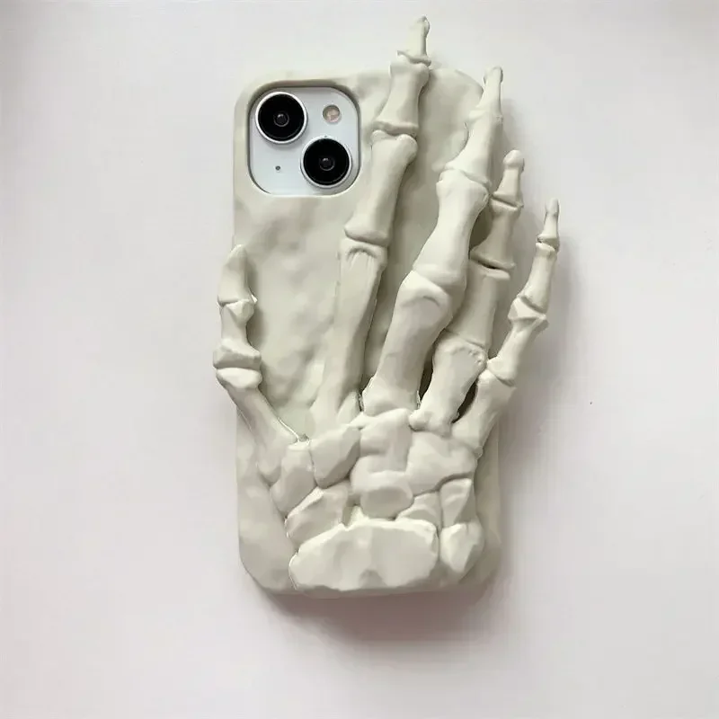 Original Design 3D Skeleton Palm iPhone 15 Phone Case 12 Personalized Creativity 14 Pro Stand 13 Silicone 11 Funny Phone Case