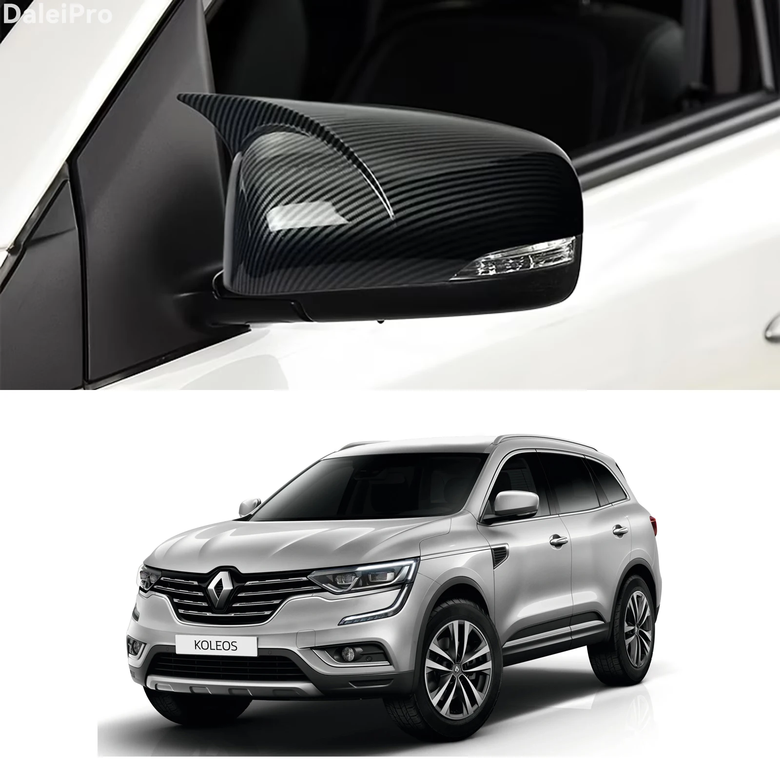 2Pcs For Renault Koleos 2012 2013 2014 2015 2016 Rearview Mirror Cover Cap Exterior Mirror Decorative Shell Direct Overlay ABS