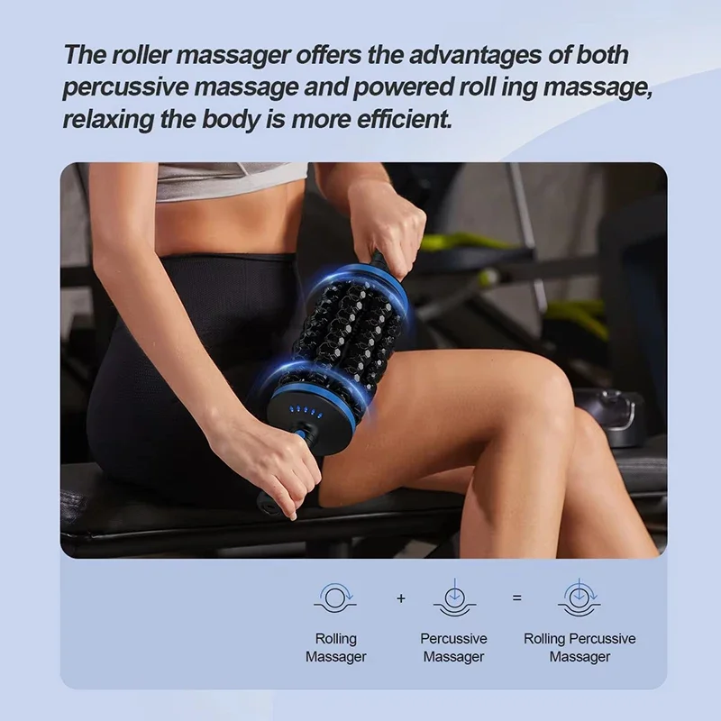 NEW Cordless Roller Body Massage Rechargeable Vibrators 360 Rolling Percussive Massager Muscle Relaxation Back Foot Leg Relaxer