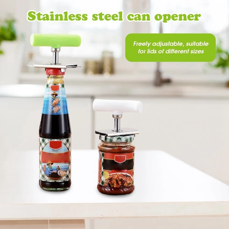 Effortless Jar Can Opener Bottle Openers For Seniors Easy Open Lid Opener Adjustable Grip Stainless Steel