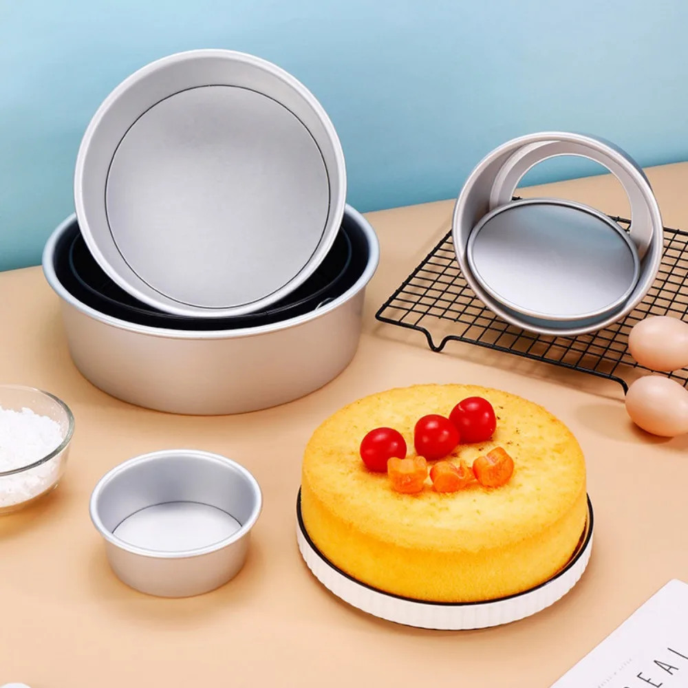 4/5/6/7/8 Inch Aluminum Cake Mold Heighten Chiffon Baking Pan Mold With Removable Bottom Cake Round Baking Tray Bakeware