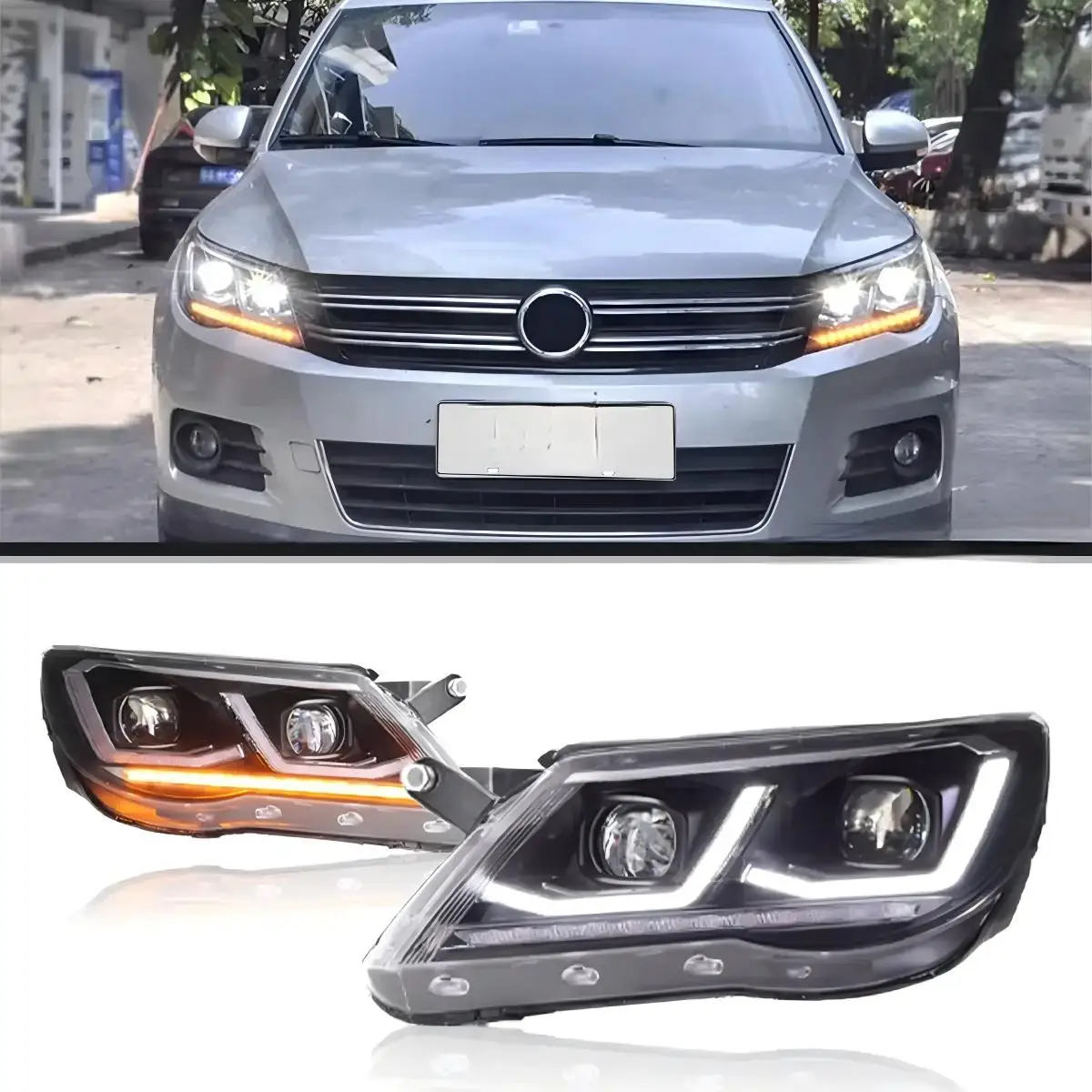 

LED Headlight for Volkswagen Tiguan 2007-2012 Projetor Head Lamp Daytime Running Light Automotive Accessories
