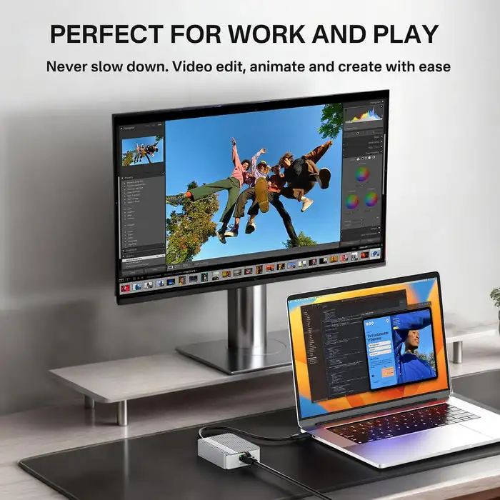 Thunderbolt 3 40Gbps to 10G RJ45 Ethernet Adapter 10 Gigabit Network Card USB4 10Gbps LAN Adapter for Mac Windows NAS