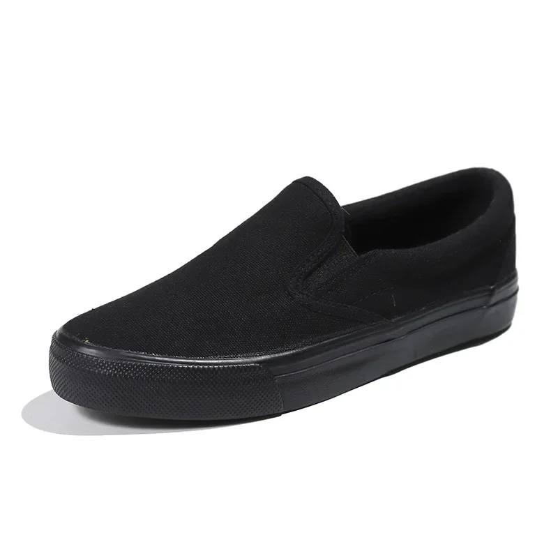 New High Quality Canvas Shoes Solid Black Sneaker Low-top Slip-on Feet Breathable Cloth Shoes Universal Work Shoes for Men Women