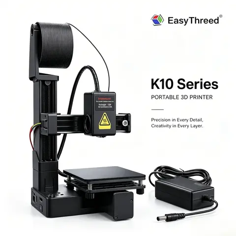 EasyThreed Entry Level Mini 3D Printer Portable Desktop 3D Printer with 100x100x100mm Build Plate Low Noise Fast Assembly for Kids Beginners Home Education DIY Printing Projects Student Use