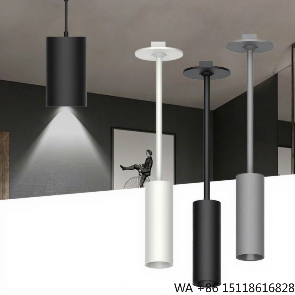 Customizable Indoor IP54 Modern Aluminum Shell Dimmable 15W Black LED 4000K Warm White 220V Cylindrical Downlight