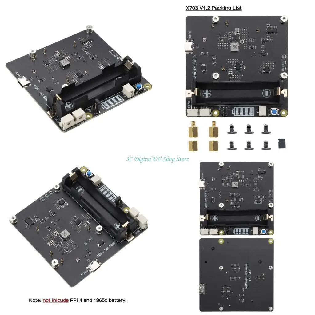 

E74D 18650 Плата расширения ИБП с литиевой батареей X703 V1.2 Источник бесперебойного питания