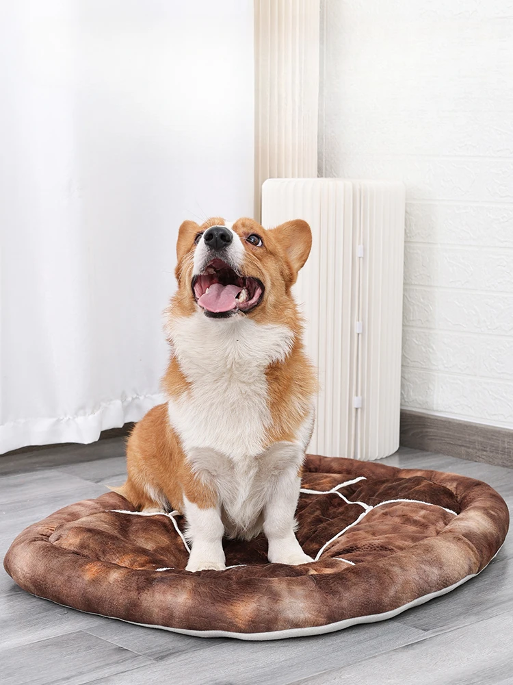 

Cat and Dog Comfortable Turtle Nest Mattress Pet Corgi/French Bulldog Multifunctional Warm Oval Mat