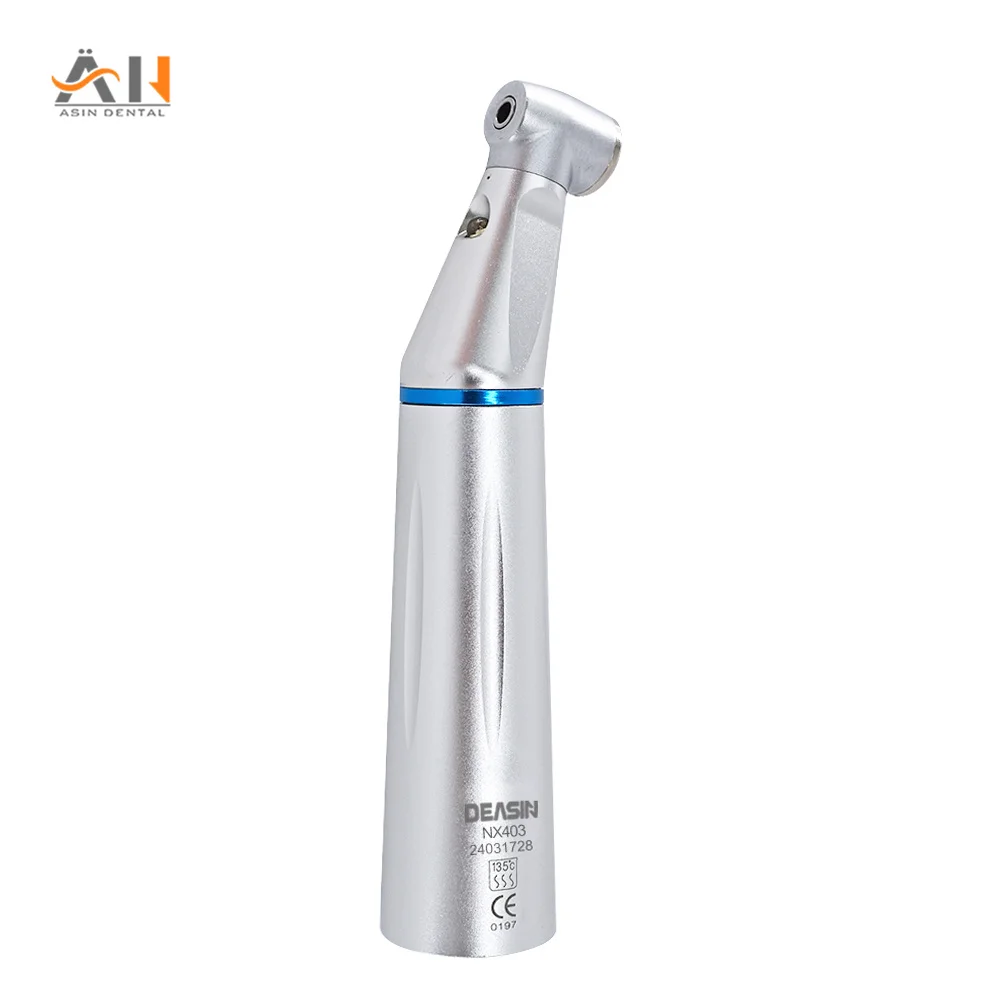 Handpiece dental de baixa velocidade, proporção 1:1, ângulo contra, E-Generator, pulverizador de água interna, luz LED, ferramentas do dentista