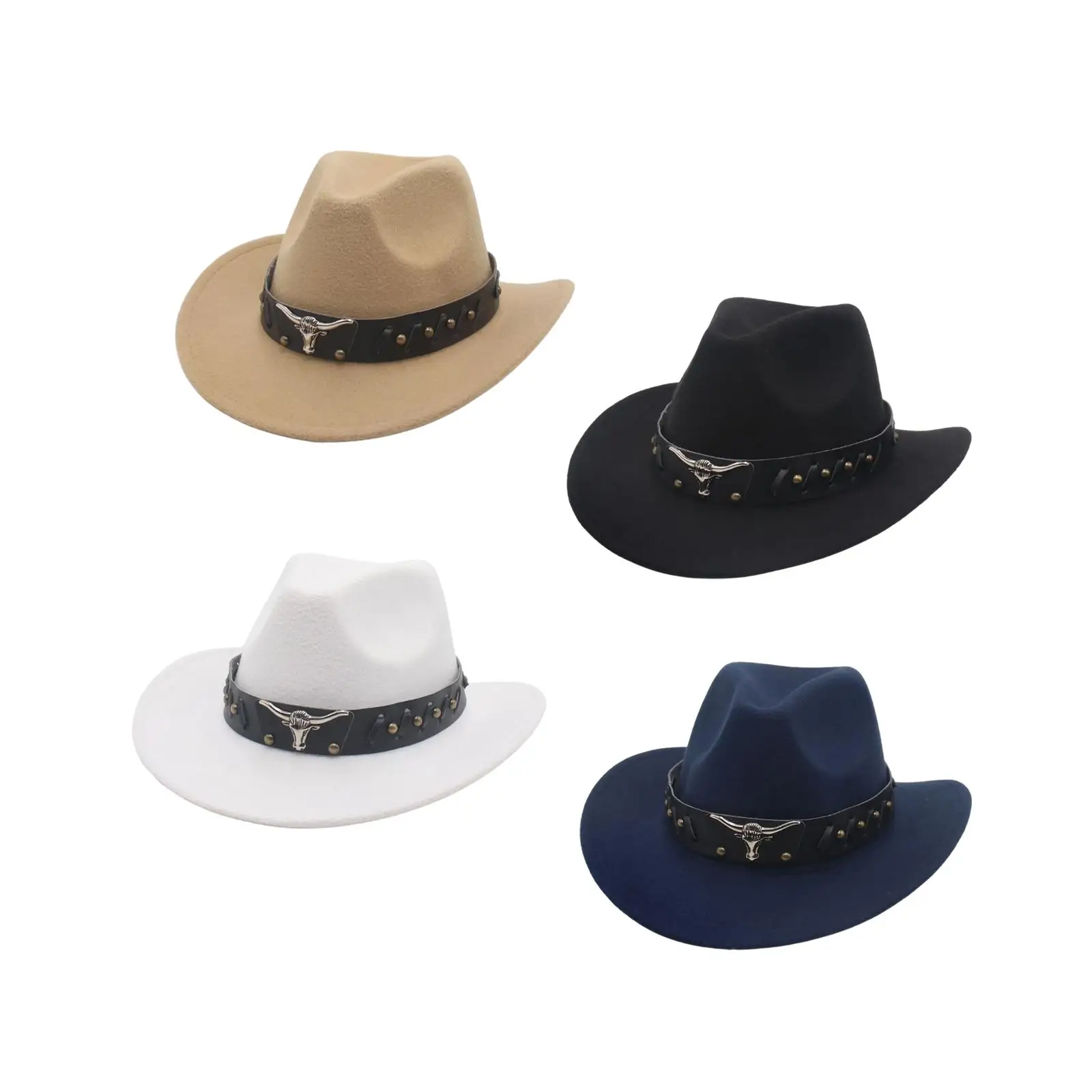 Western Cowboy Hat Cosplay Classic Versatile Women Photo Props Cowgirl Hat Sunhat for Autumn Party Gift Holiday Costume Hiking