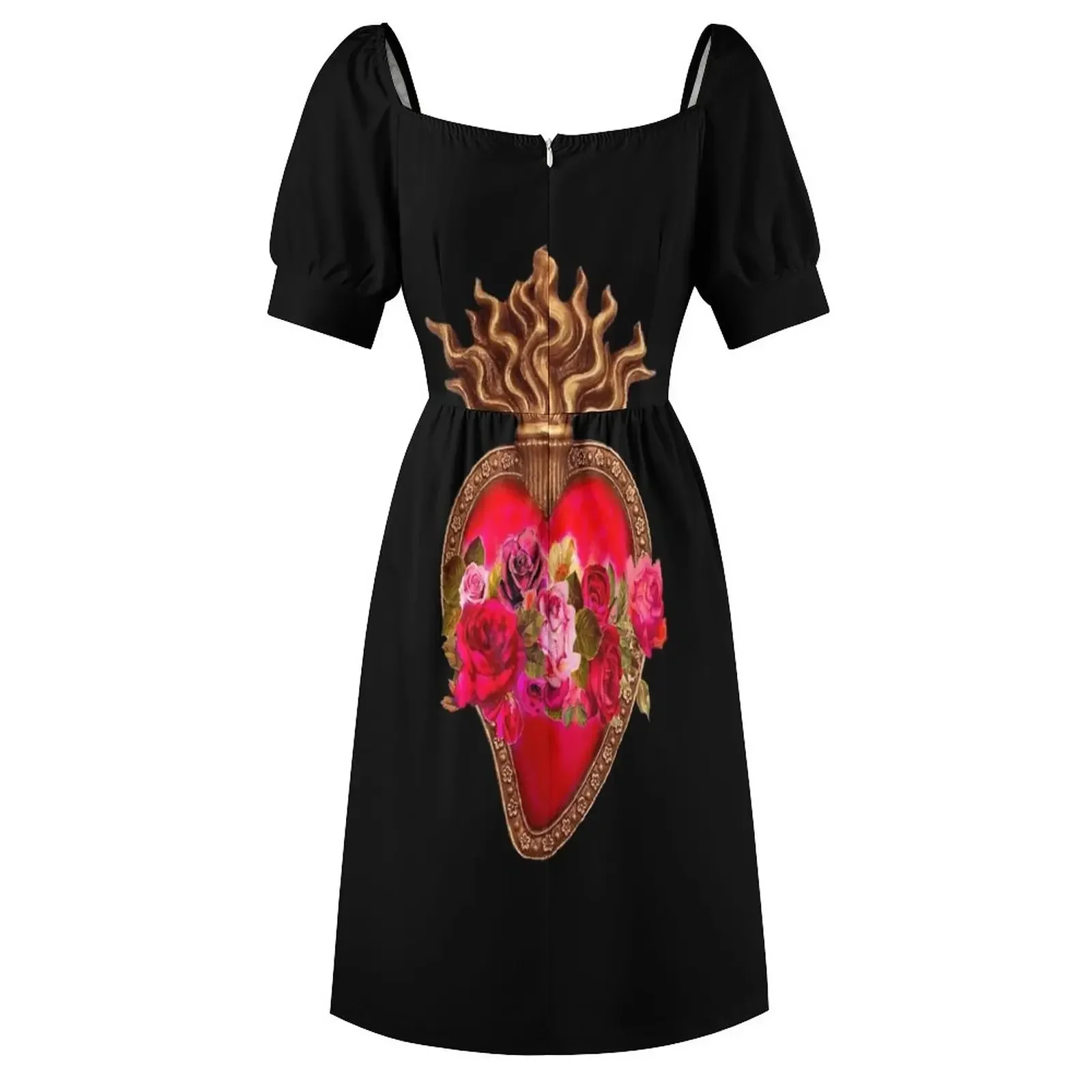 Corazón Immaculato Rojo - Vestido Sin Mangas Corazón Sagrado Vestidos de Noche ropa mujer verano 2025 Vestido