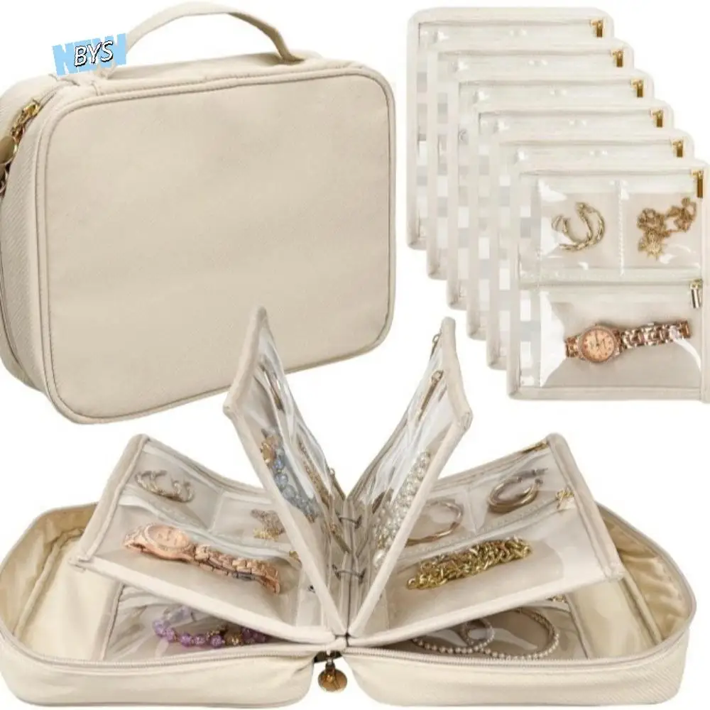 

Прозрачная сумка для демонстрации ювелирных изделий из ПВХ, многослойный контейнер, ожерелье, кольцо, упаковочная сумка, чехол для хранения, портативный органайзер для сережек