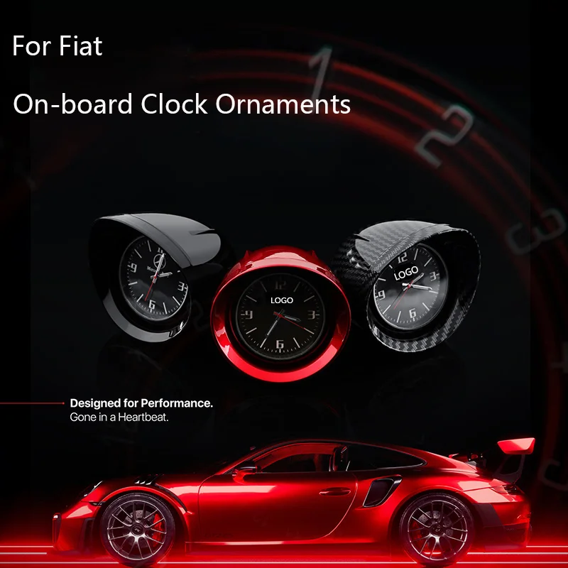 

Car Interior Dashboard Ornament Clock For Fiat Car LOGO Car Console Car High-Precision Mini Quartz Clock Car Decor