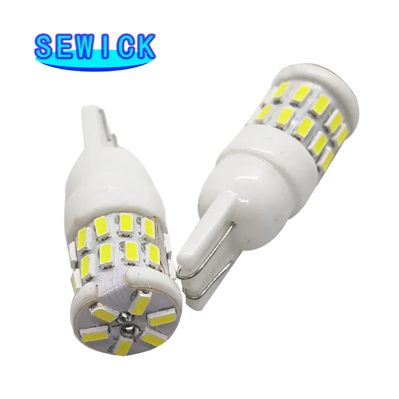 

100pcs T10 3014 30SMD W5W LED Bulbs 194 168 Ceramics Car Interior Lights Wedge Door Reading Side Bulb Plate Lamp Auto White 12v