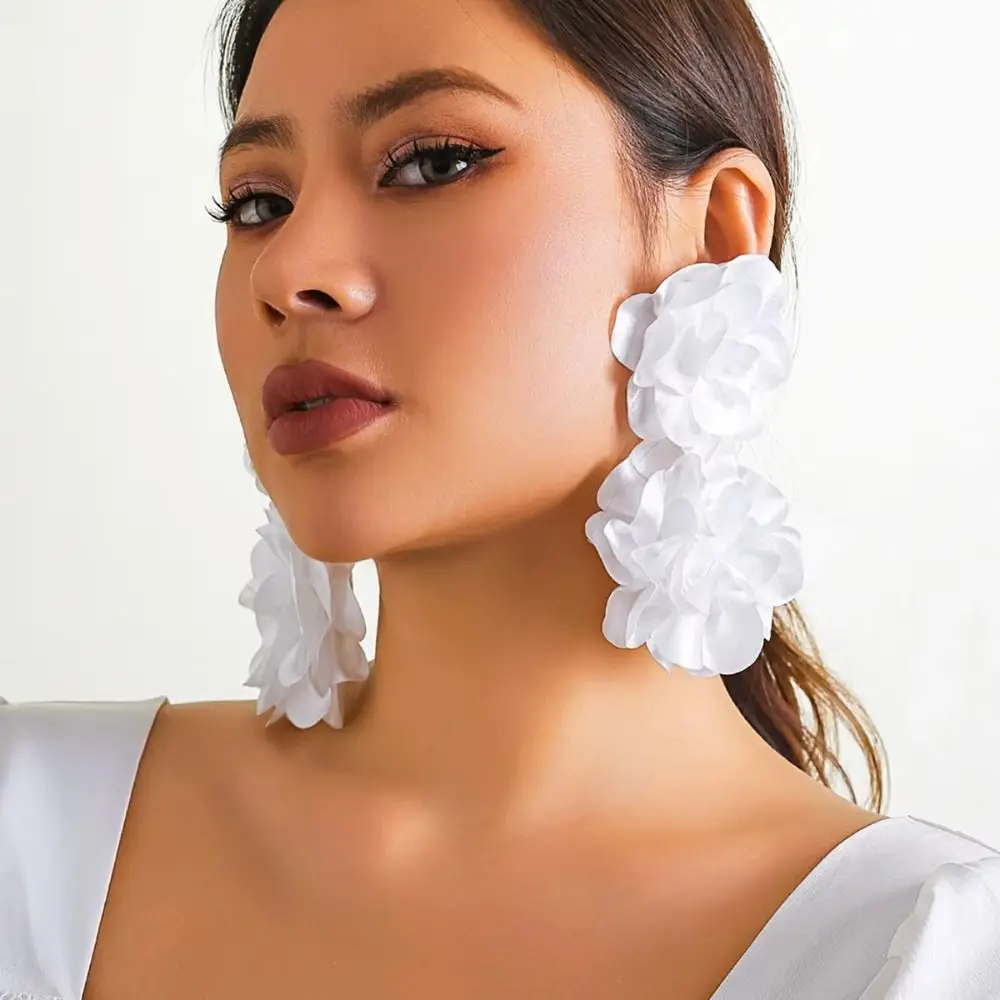 Exaggerated Large Flower Earrings Vintage Korean Style Flower Stud Earrings Minority Design Jewelry Accessories
