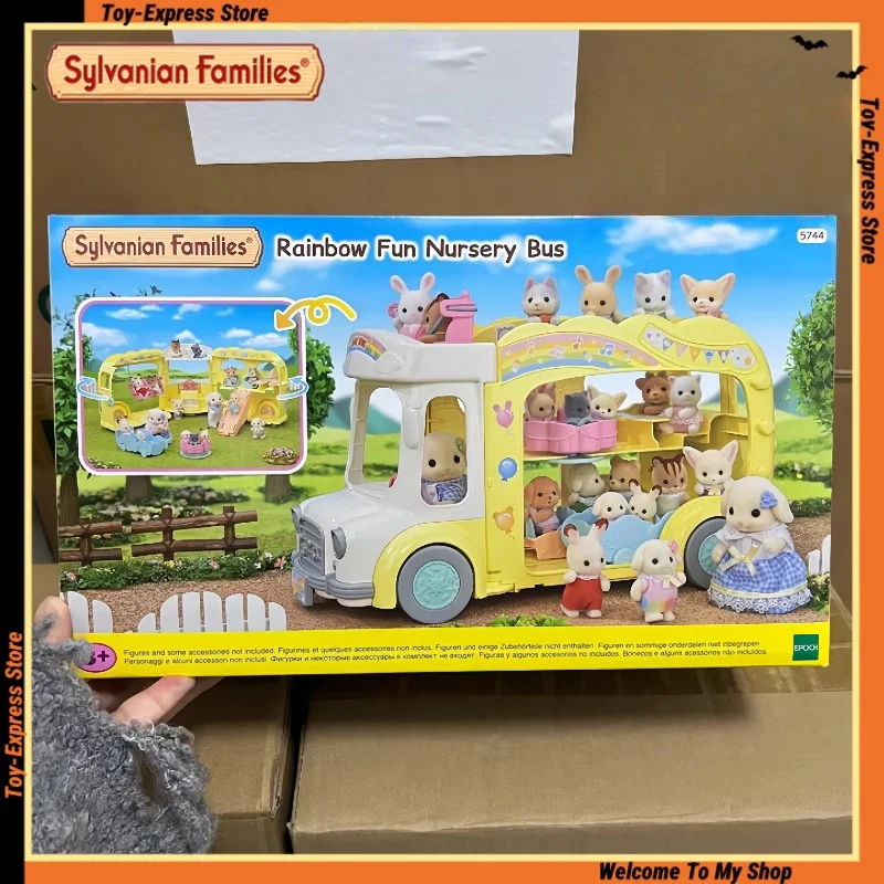 Sylvanian familles accessoires Calico bichiers fille enfants jouets Miniature voiture poupée arc-en-ciel amusant pépinière Bus jouets pour enfants cadeau