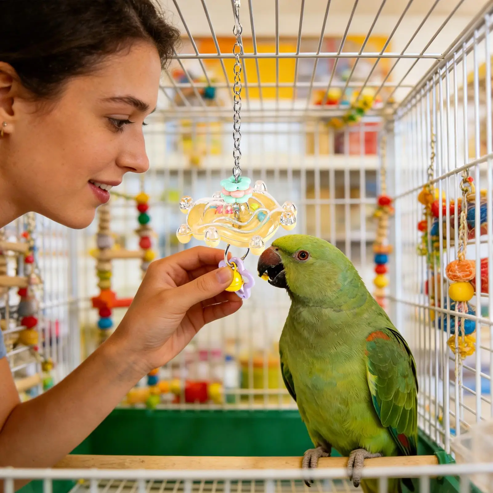 Sparrow Spinner Toys Pet Exercise Supplies Sparrow Toys Spinner Wheel For Macaws Lovebird Conures Cockatiels Finches Indoor