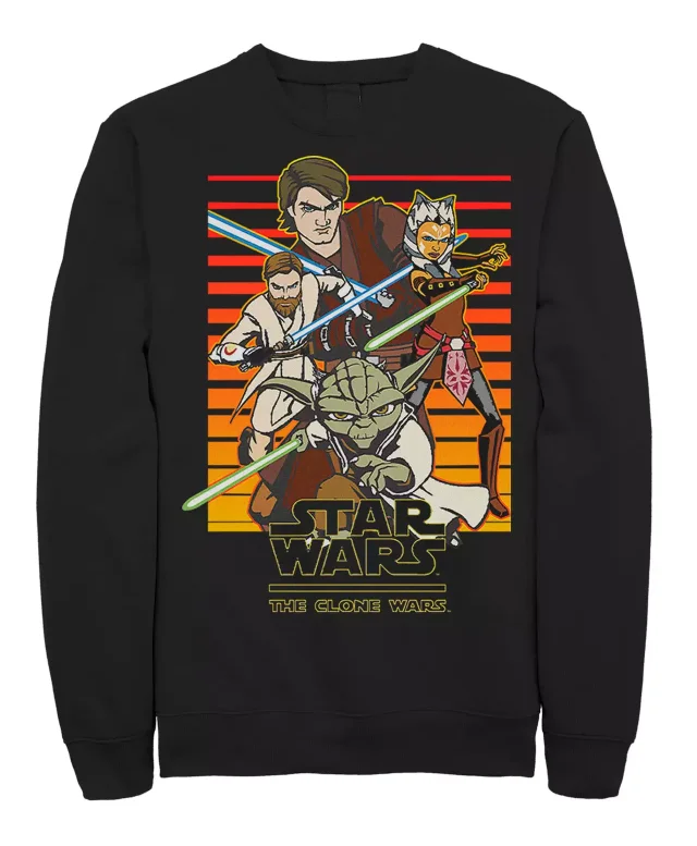 เสื้อสเวตเชิ้ตผ้าฝ้ายแท้พิมพ์ลายไซไฟสำหรับผู้ชายและผู้หญิงในฤดูใบไม้ร่วงและฤดูหนาวของสตาร์ วอร์ส