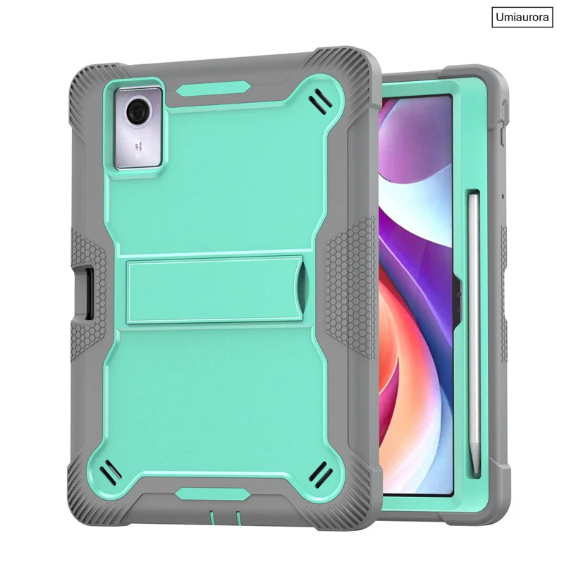For Lenovo Idea Tab Plus 12.1 inch TB361FU TB361ZU TB365FC Shockproof Silicon PC Pencil Holder Tablet Case Kickstand Armor Funda