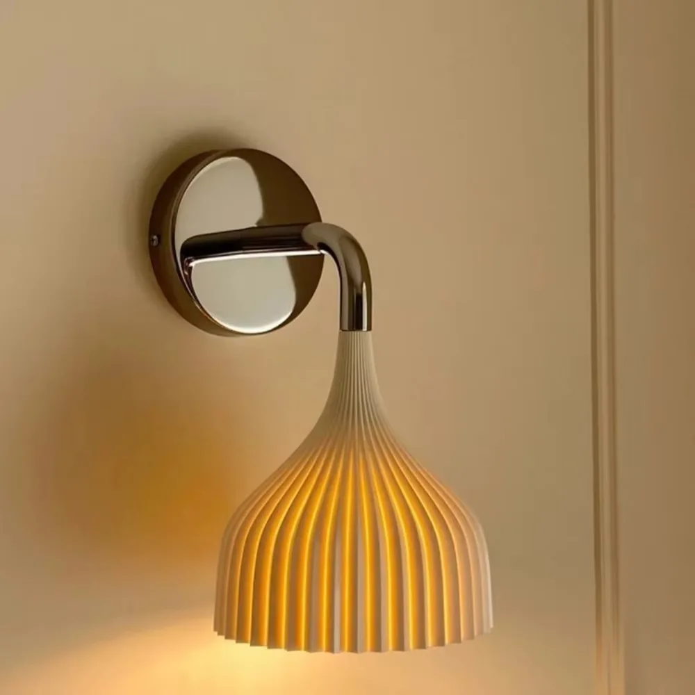 Vintage Natural Stone Wall Lamps Half Moon Rice White G9 LED Wall Light for Bedroom Bedside Hallway Living Room Decor Fixture