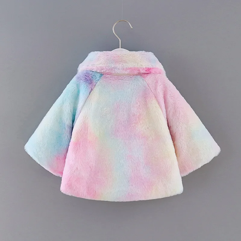 2024 New Winter Jacket For Baby Girl Clothes Fashion Christmas Princess Cloak Autumn Warm Faux Fur Girls Coat Plush Baby Outwear