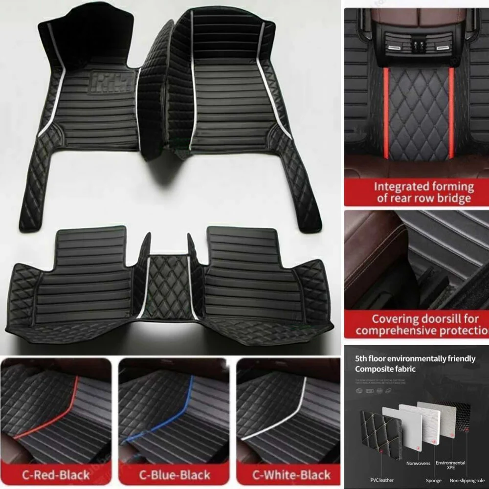 

3D PU-leather Waterproof Custom Car Floor Mats For Audi Etron Q4 e-tron Q5e-tron Auto Carpets Foot Coche Liners