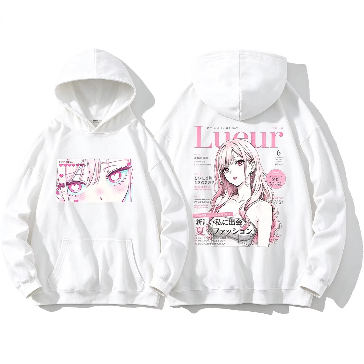 My Dress-Up Darling Marin Kitagawa Cute Anime Print Unisex Washed Hoodie, Streetwear Pullover Sweatshirt Hoodies