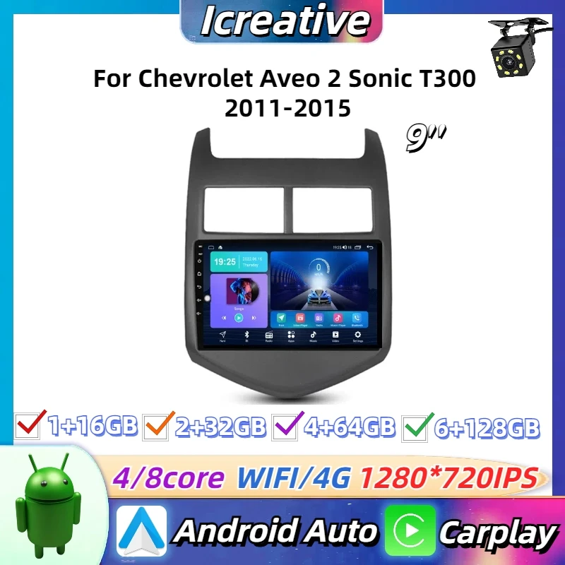 

Car Radio Android For Chevrolet Aveo 2 Sonic T300 2011-2015 Wireless Carplay Multimedia Player 2Din Stereo Autoradio Navigation