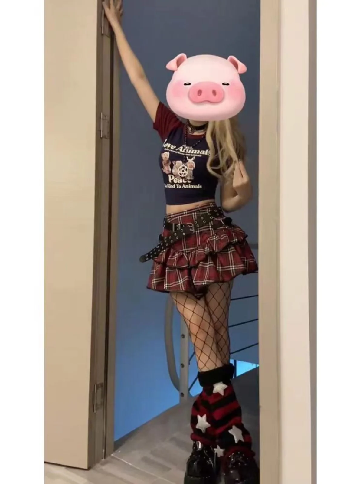 Gótico harajuku meninas roxo rosa xadrez saia plissada punk doce renda kawaii lolita bolo mini saias cosplay traje a687